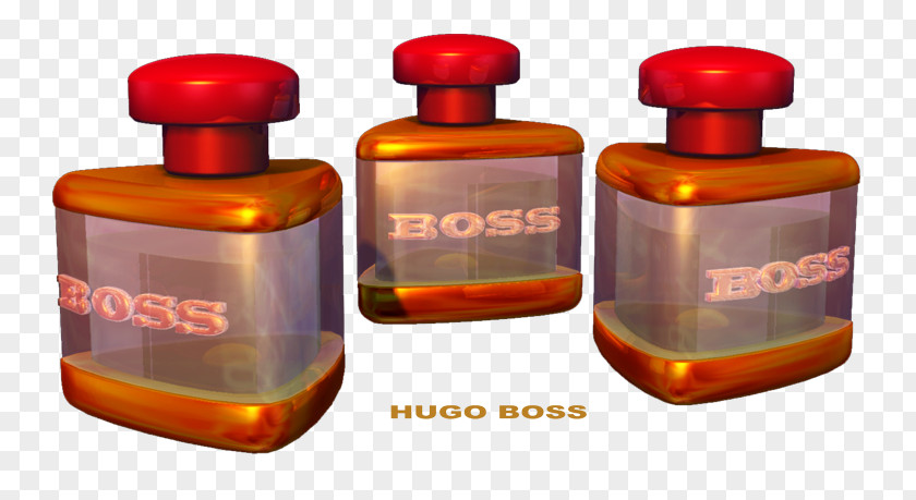 Boss Perfume Glass Bottle TrueSpace 3D Computer Graphics PNG