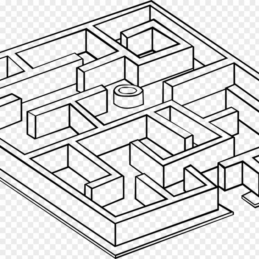 Diagram Line Art Maze PNG