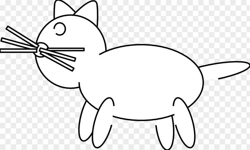 Free Cat Graphics Line Art Black And White Clip PNG