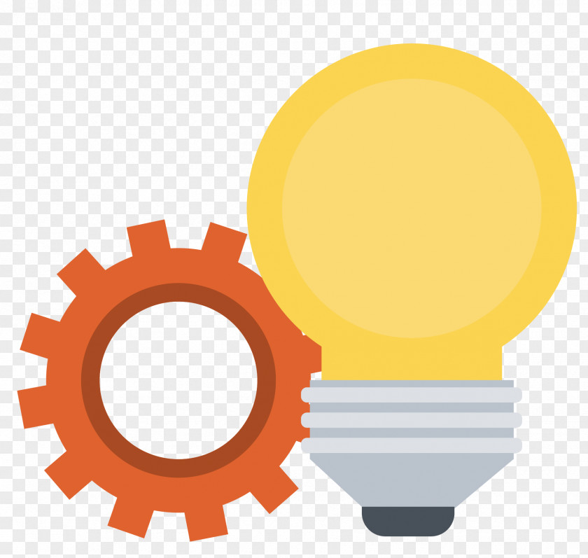 Vector Gear Light Bulb Material Logo Business Management PNG