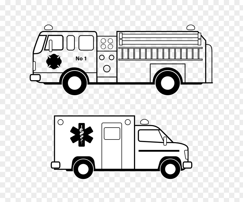 Ambulance Clip Art Line Coloring Book Vector Graphics Image PNG