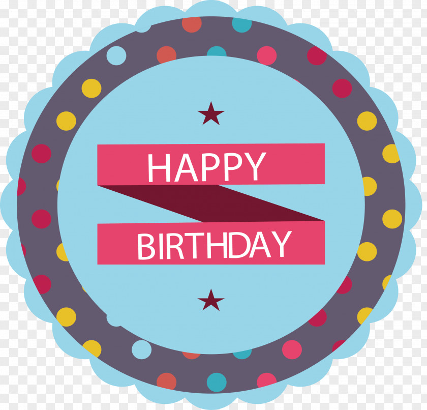 Blue Lace Birthday Label PNG