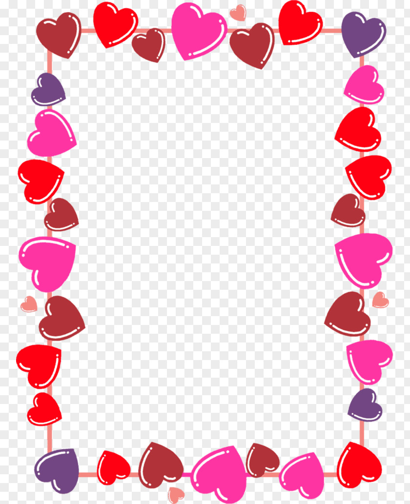 Boarder Heart Valentines Day Red Clip Art PNG