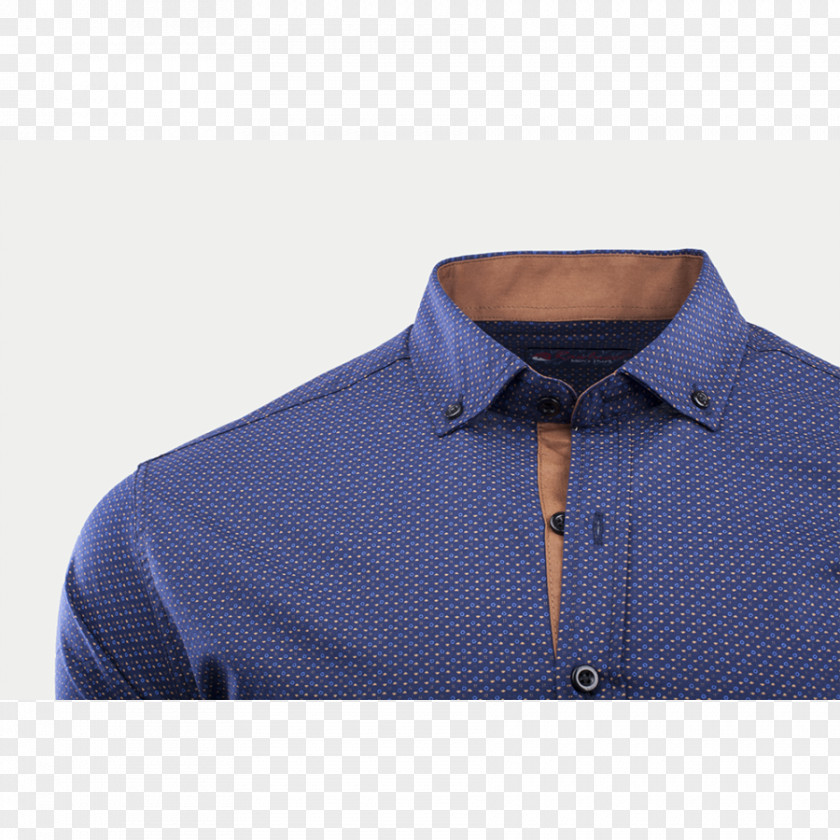 Dress Shirt Sleeve Cobalt Blue Collar Button PNG