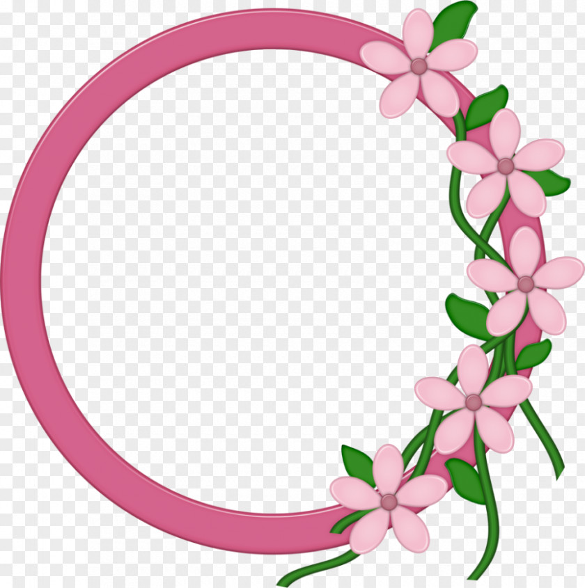 Floral Round Frame Picture Clip Art PNG