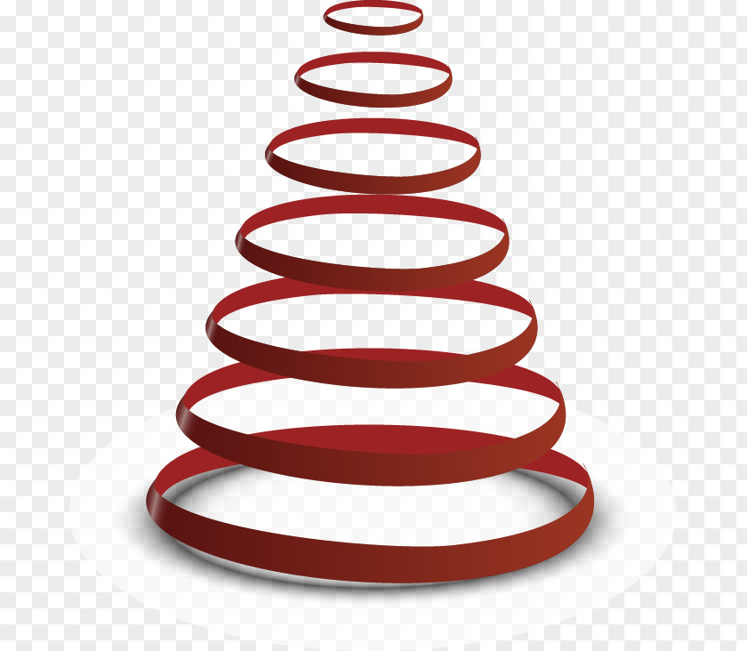 Red Lines Painted Christmas Tree Shape Clip Art PNG