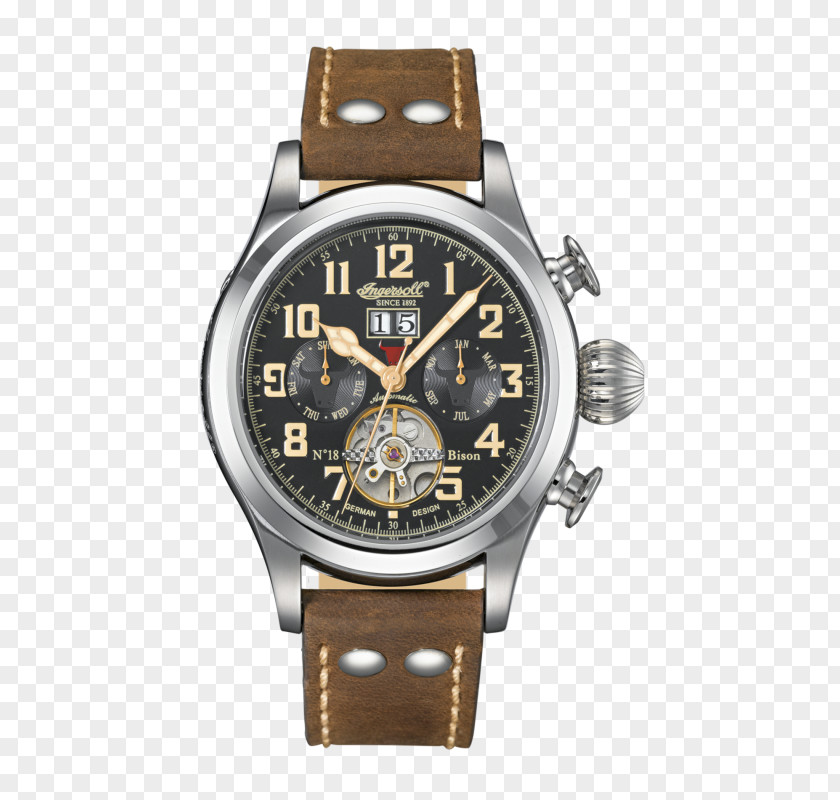 Bison Ingersoll Watch Company Automatic Chronograph Longines PNG