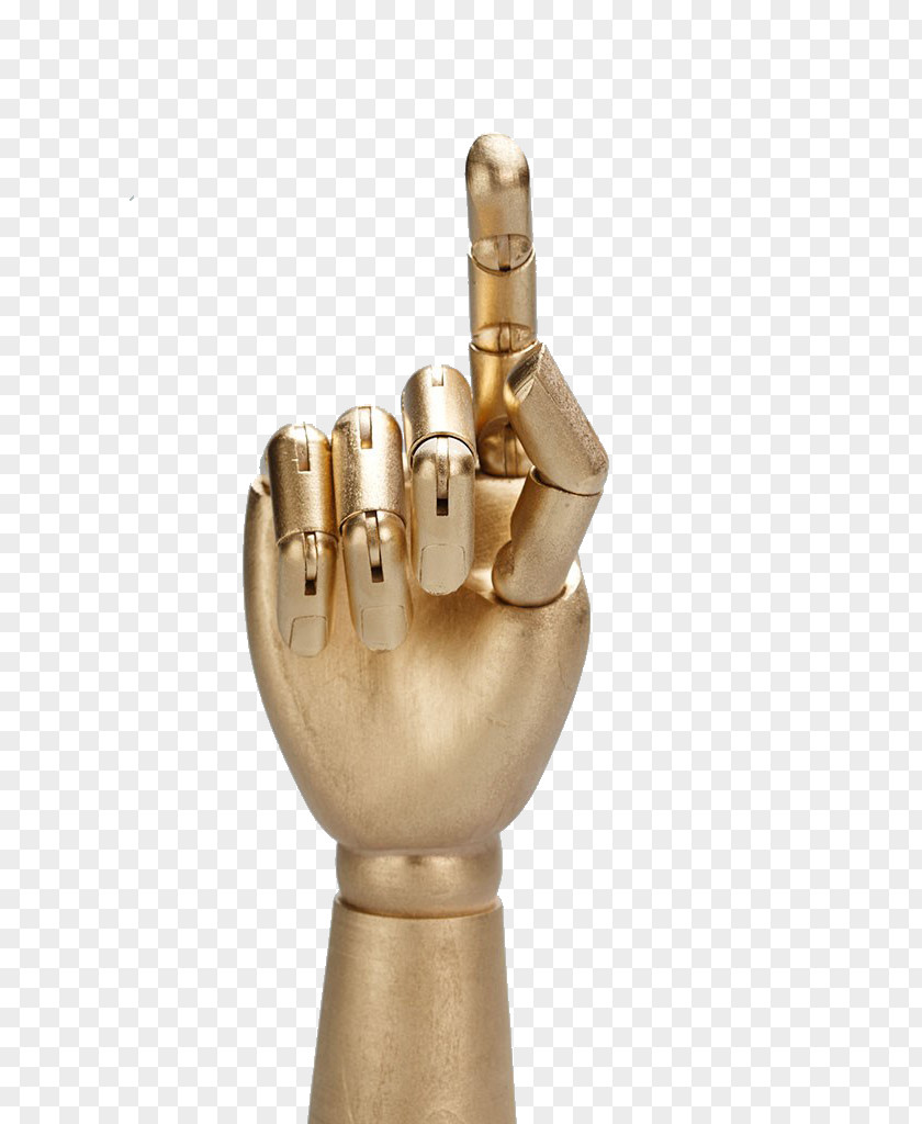 Gold Robot Hand Finger Robotic Arm PNG
