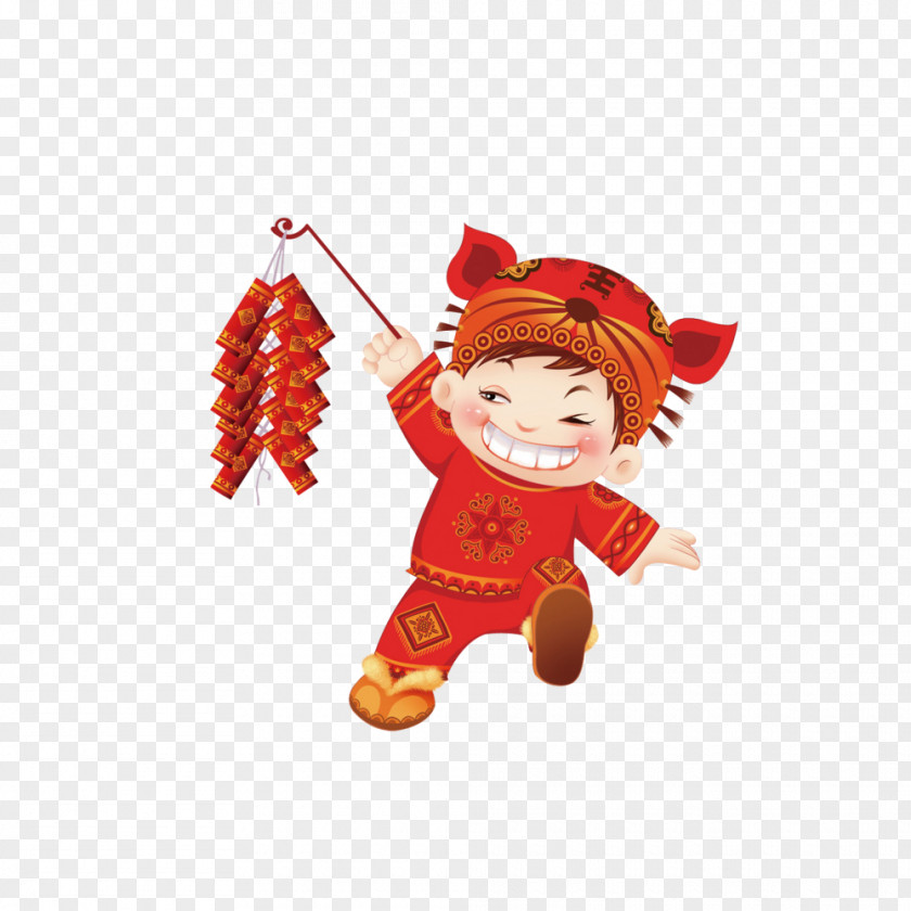 Child Holding A Firecracker Chinese New Year Oudejaarsdag Van De Maankalender Calendar Zodiac PNG