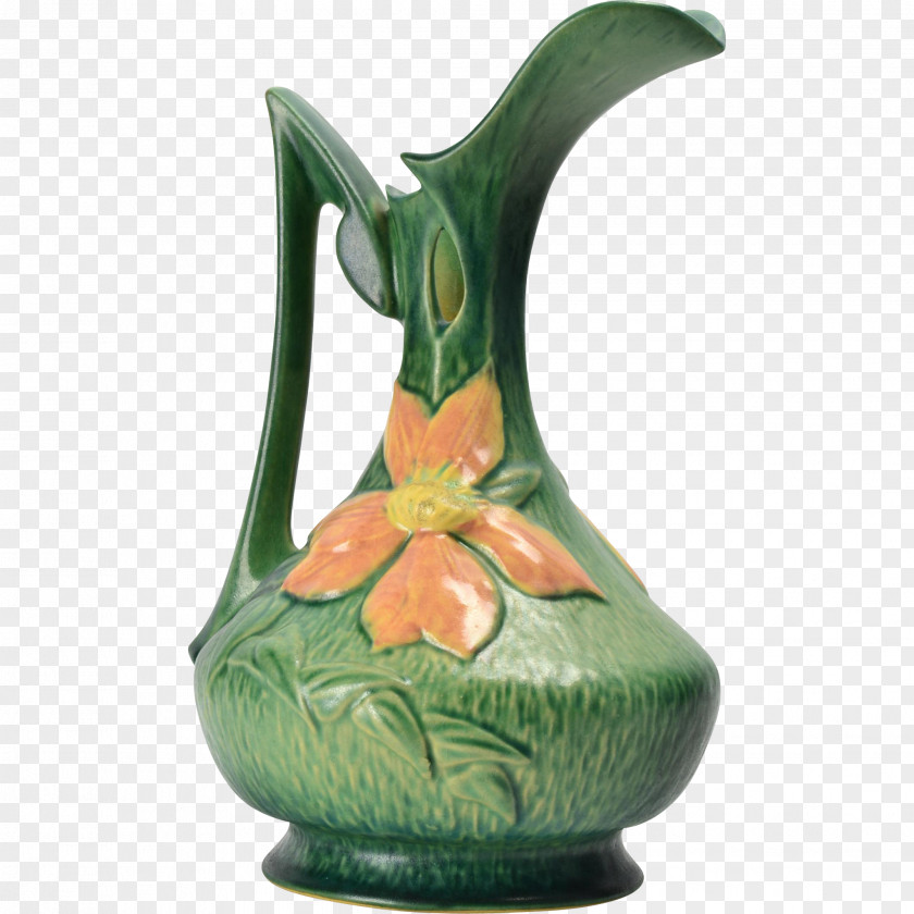 Vase Roseville Jug Pottery Ceramic PNG