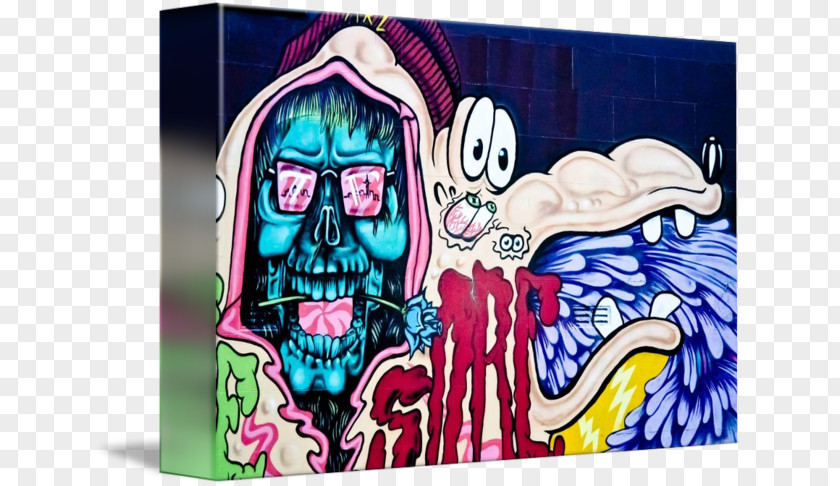 Graffiti Skull Canvas Print Art Printing PNG