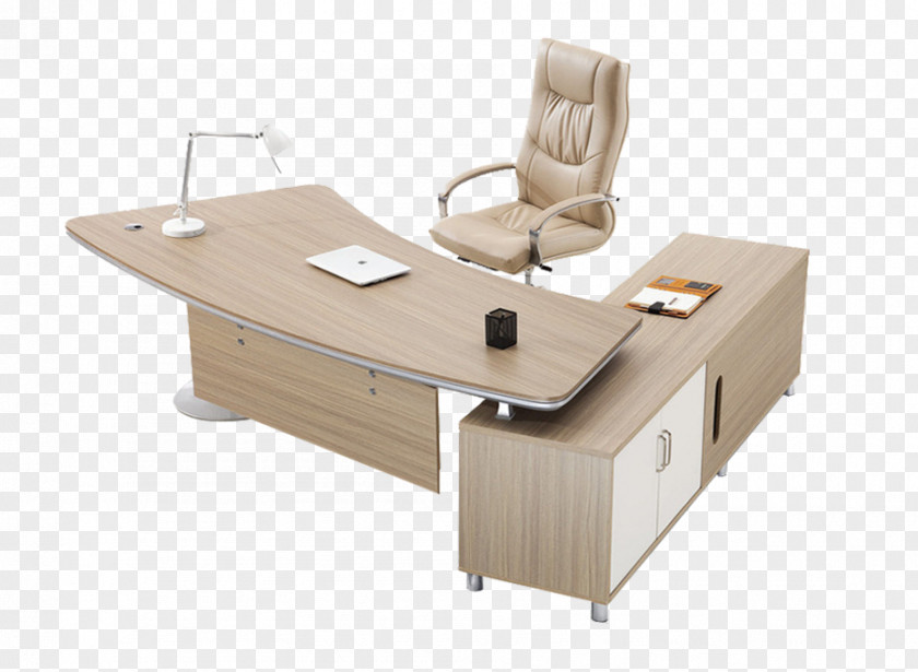 Simple Office Furniture Table Desk Chair PNG