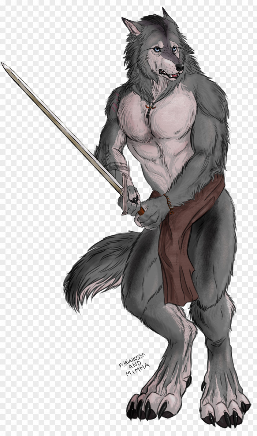 Werewolf Gray Wolf Sword Drawing Wererat PNG