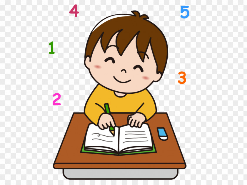 Toddler Smile Reading Cartoon PNG