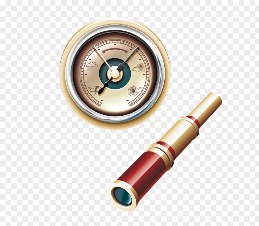 Compass And Telescope Vector Material Icon PNG