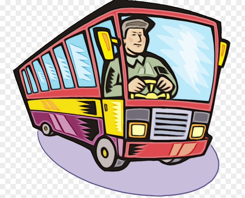 Public Transport Bus Driver Travel Art PNG