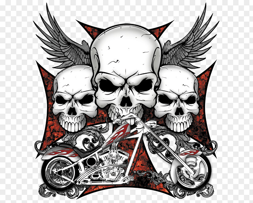 T-shirt Human Skull Symbolism Cross Chopper PNG