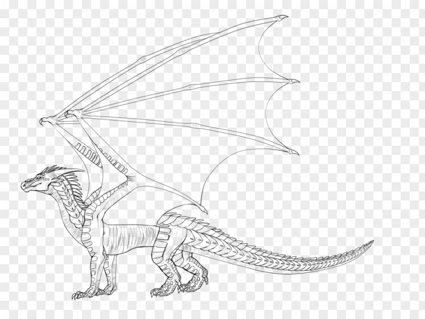 Dragon Wings Of Fire Line Art Drawing PNG