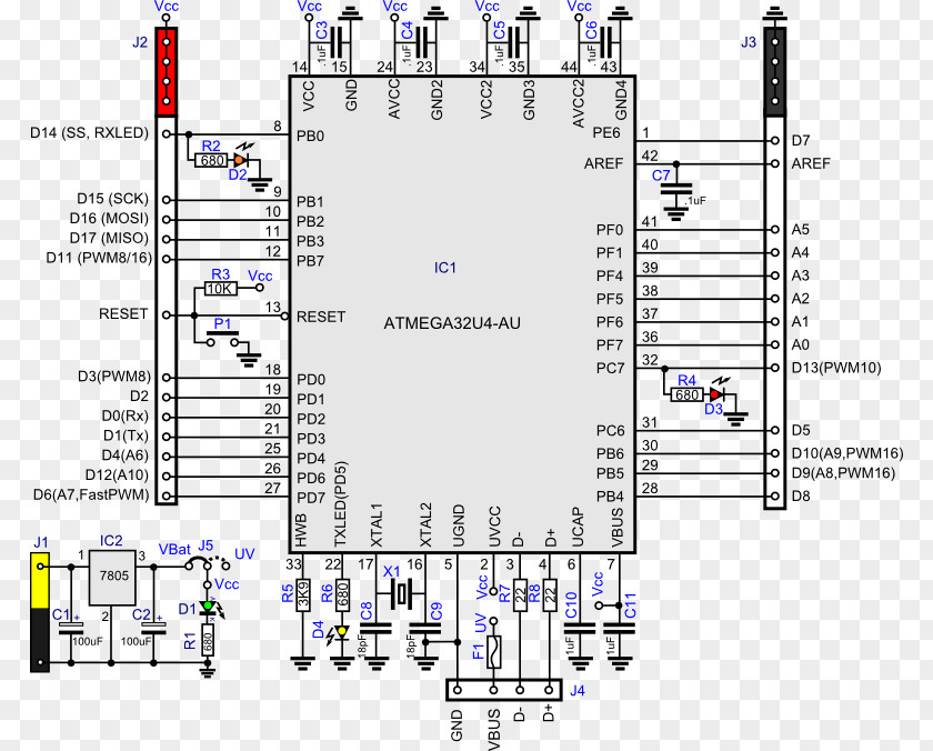 Circuit Board Arduino Integrated Circuits & Chips Atmel AVR Hardware Programmer Printed PNG