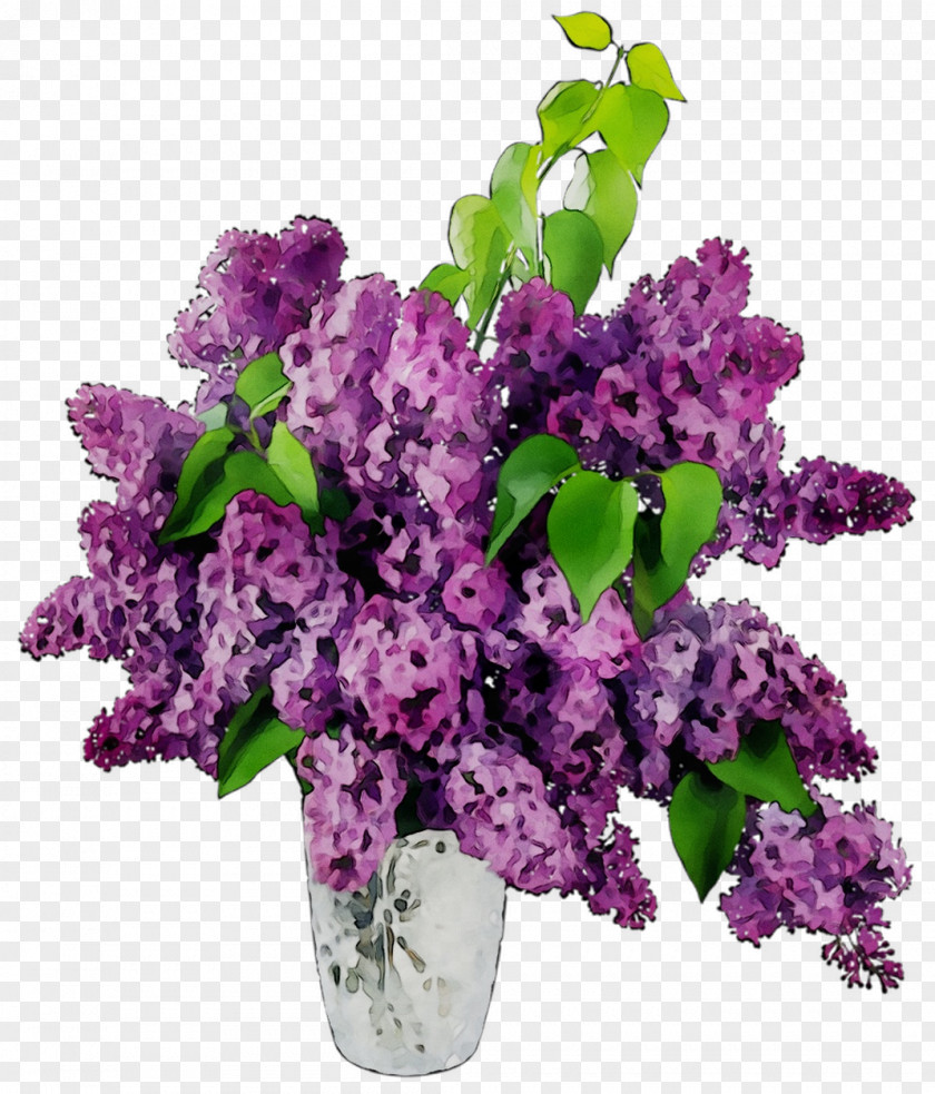 White Lilacs In A Glass Vase Garden Roses Flower Bouquet PNG