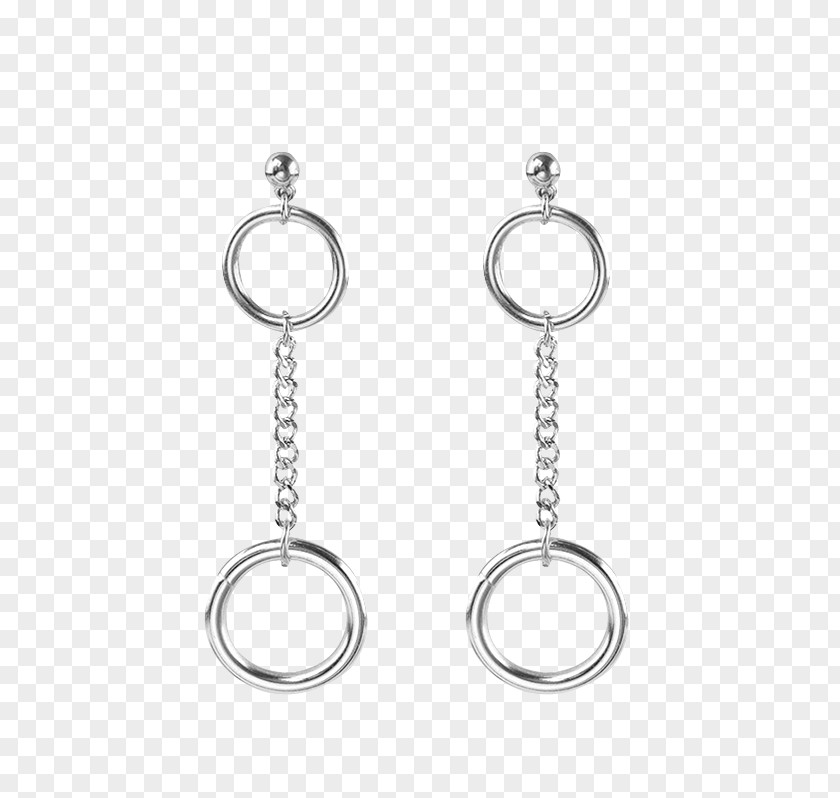 Circle Chain Earring Silver Necklace Gemstone PNG