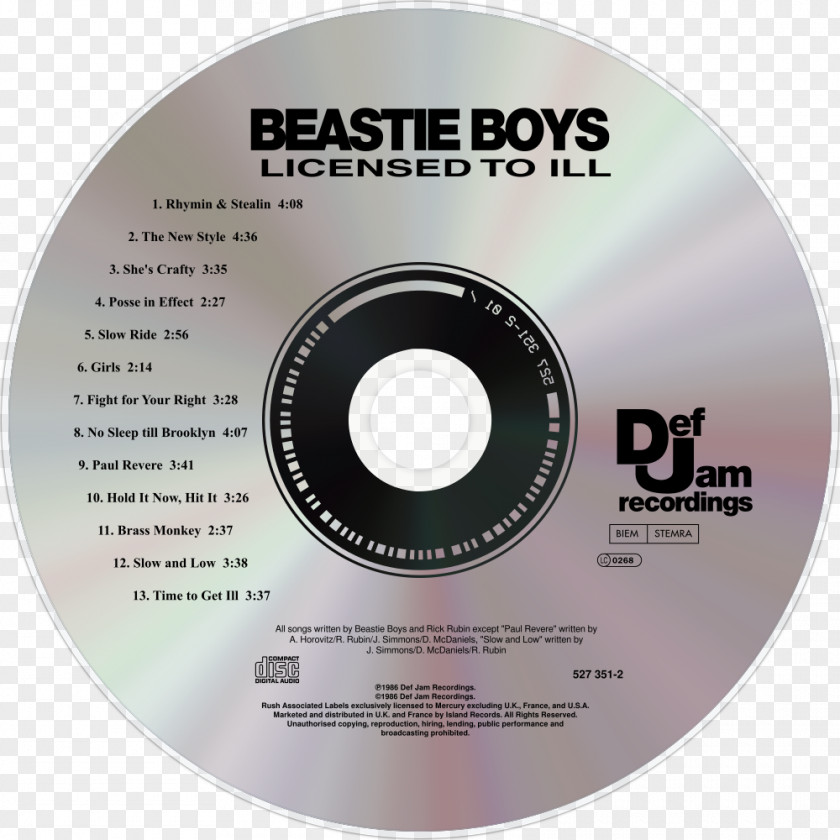 Ill Boy Compact Disc Licensed To Beastie Boys Anthology: The Sounds Of Science Album PNG