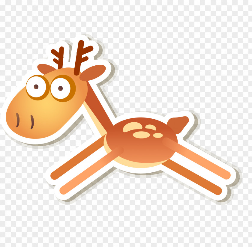 Running Deer Cartoon Vector Red Computer File PNG