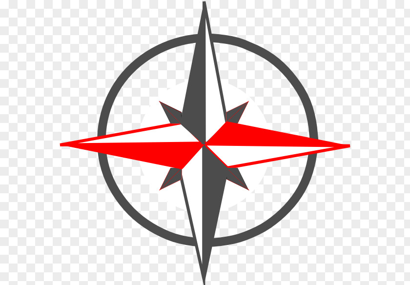 The Combination Of Red And Gray Compass Rose North Clip Art PNG