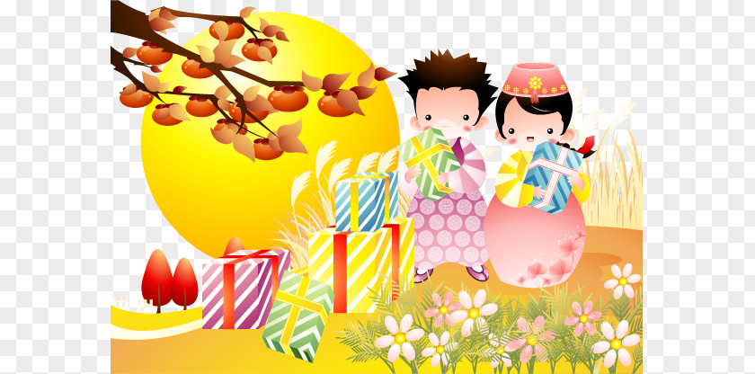 Gifts For Men And Women Mooncake Mid-Autumn Festival Traditional Chinese Holidays Child Illustration PNG