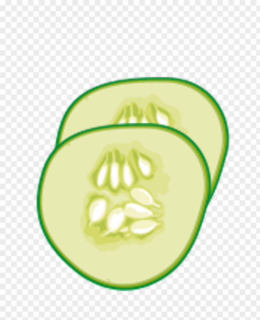 Green Cucumber Slices Slicing Cartoon Illustration PNG