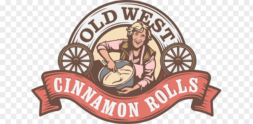 Old West Cinnamon Rolls Logo Brand American Frontier PNG