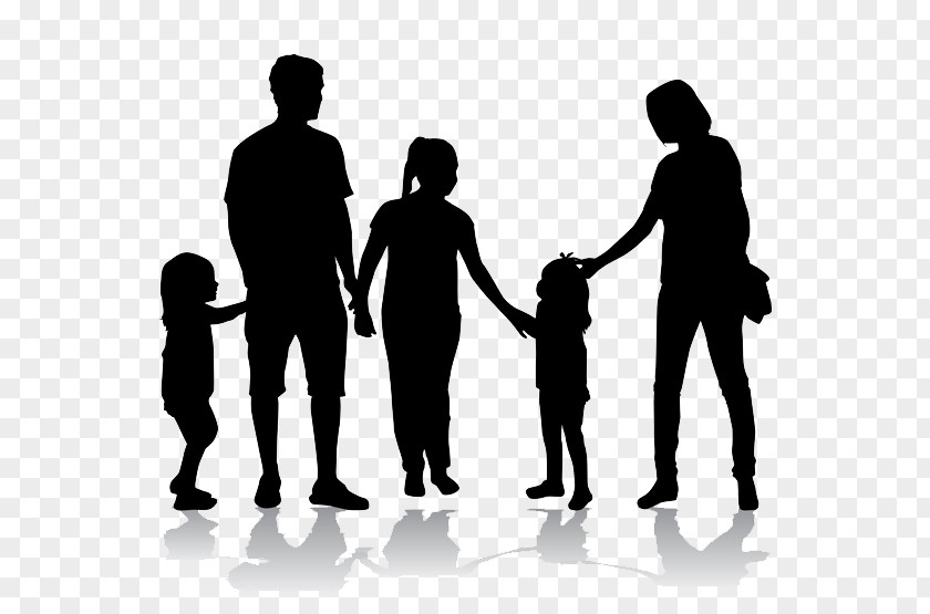 Silhouette Of A Happy Family Illustration PNG