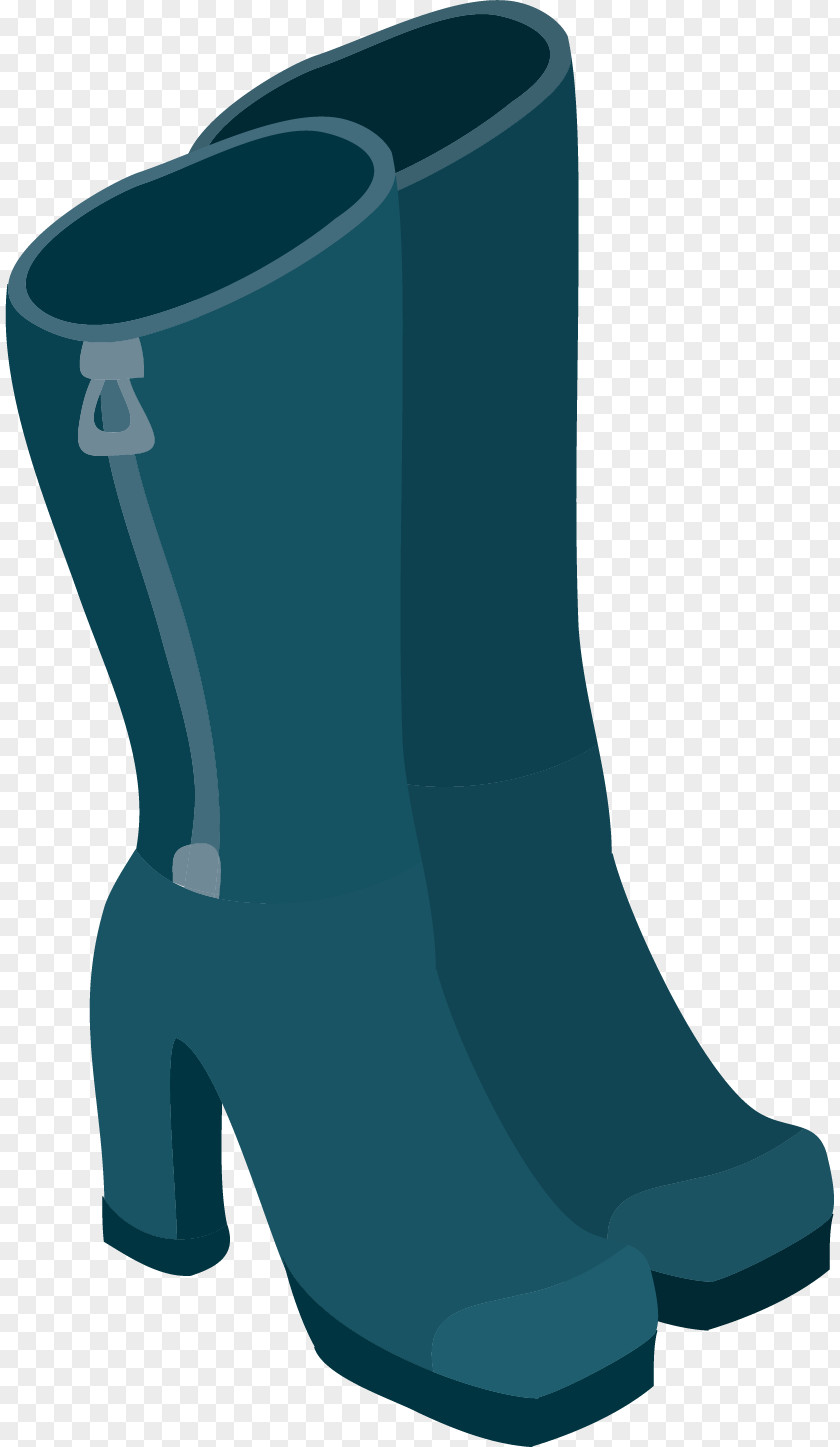 Blue Lady Boots Boot Icon PNG