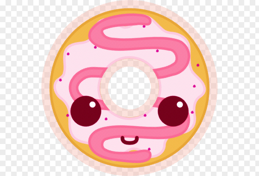 Pink Circle Sticker Smile PNG