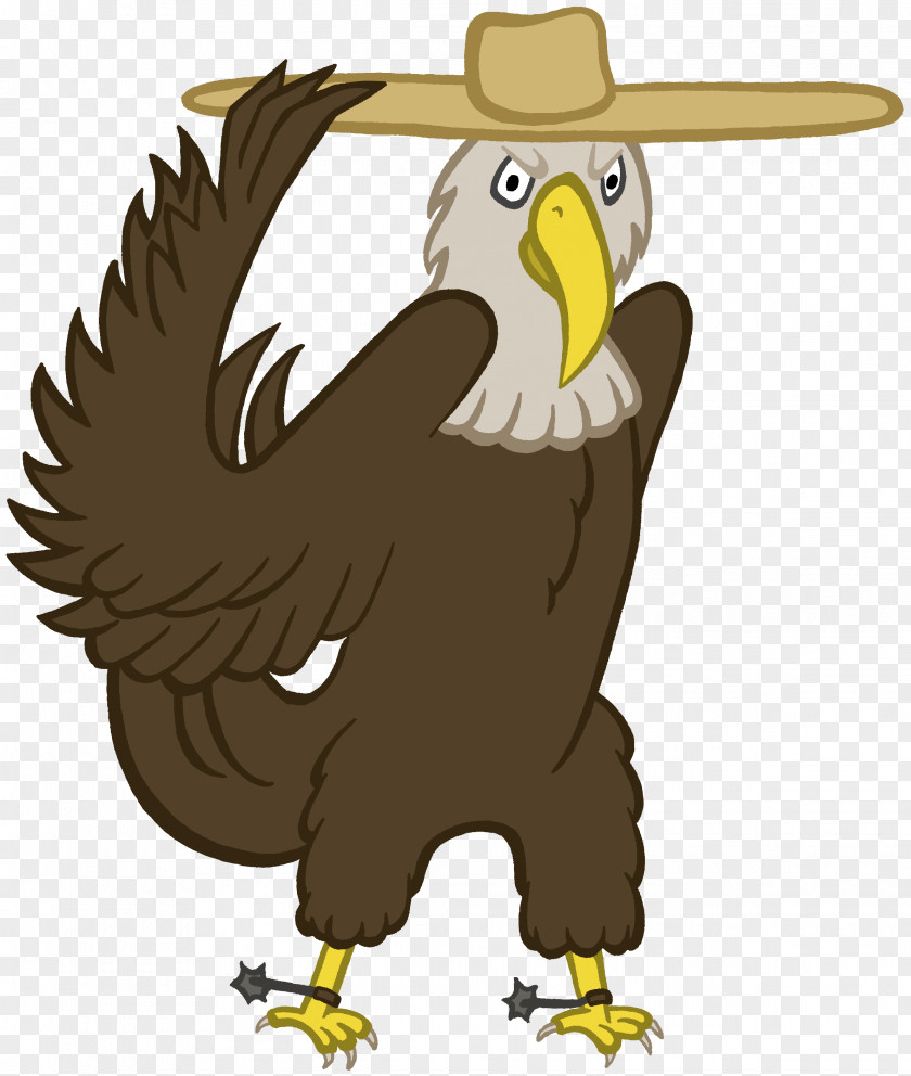 Sheriff Bald Eagle Character Hacienda Coloring Book PNG