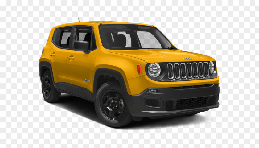 Yellow 2 Door Jeep 2018 Renegade Latitude Chrysler Sport Utility Vehicle PNG