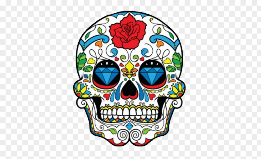 Skull Calavera Day Of The Dead Mexican Cuisine Curtain PNG