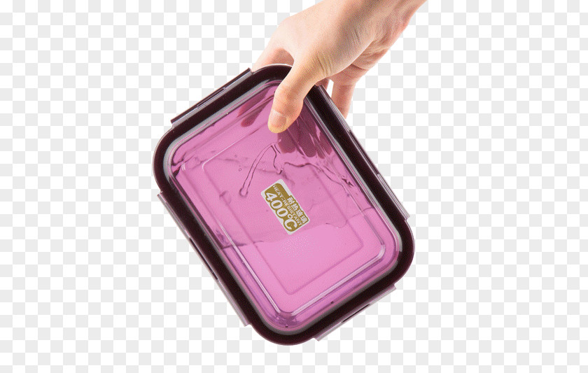 Purple Lid Glass Case Box Bento PNG
