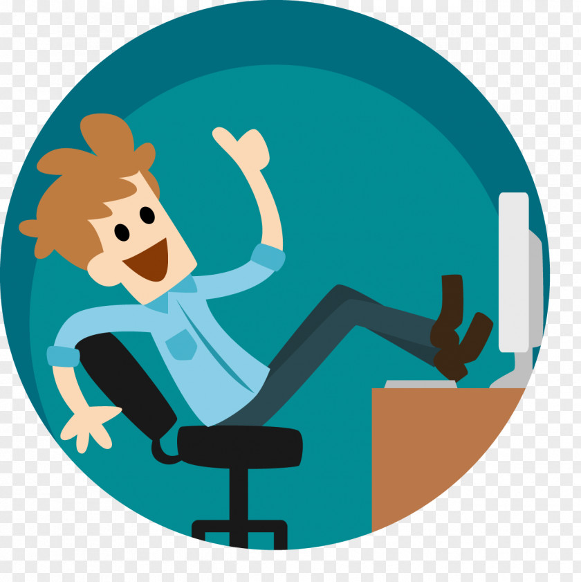Easily Office Business Man Vector Illustration PNG