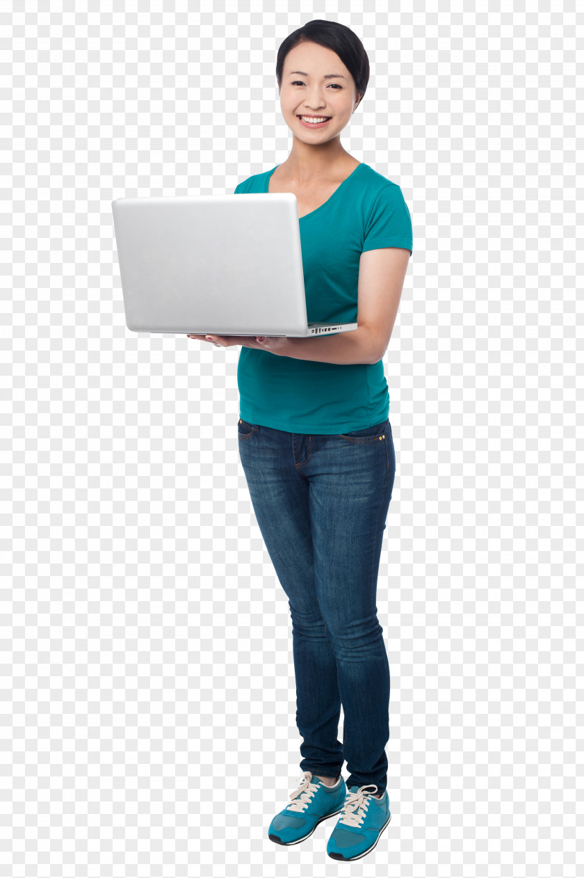 Laptop Woman Desktop Wallpaper PNG
