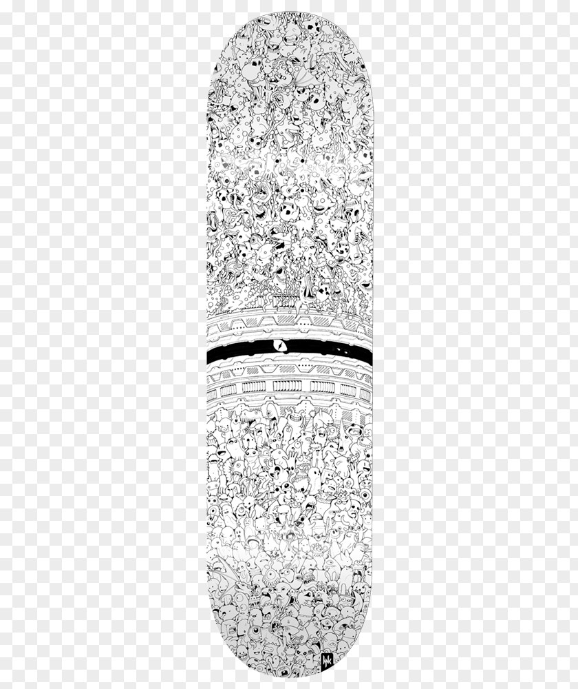 Kerby Rosanes Drawing Skateboard Black And White Design Pattern PNG