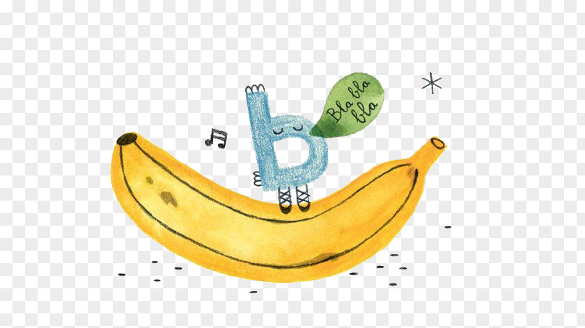 Yellow Bananas And Singing The Letter B Banana Drawing Illustrator Illustration PNG