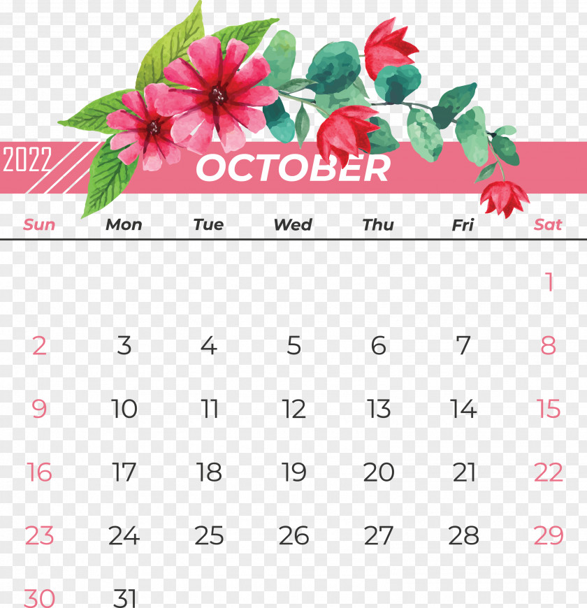 Calendar Flower Font Petal Fruit PNG