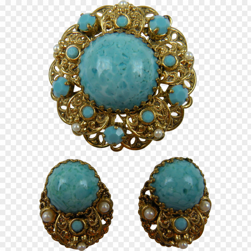 Jewellery Turquoise Earring Brooch Jewelry Design PNG