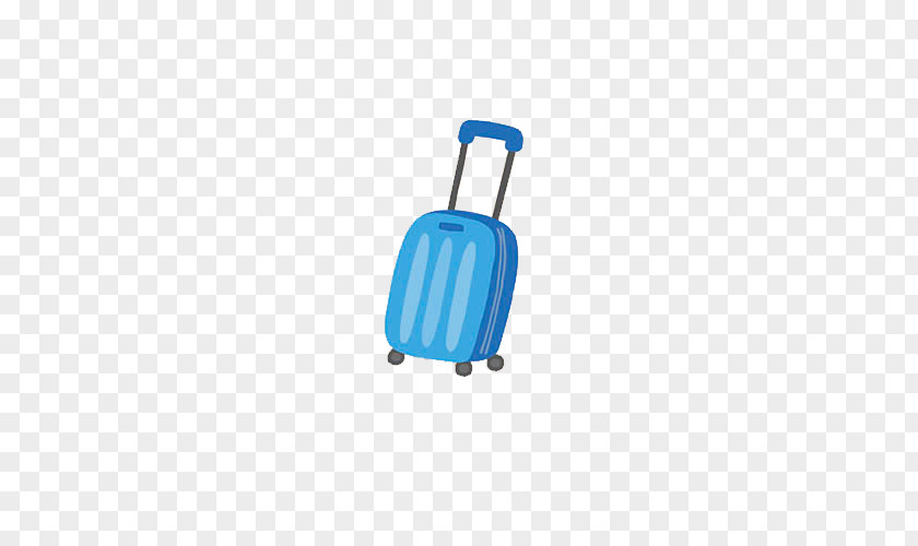 Vector Blue Hand Painted Luggage Taxi Suitcase Baggage PNG