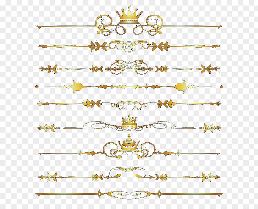 Golden Dividing Line Vector PNG