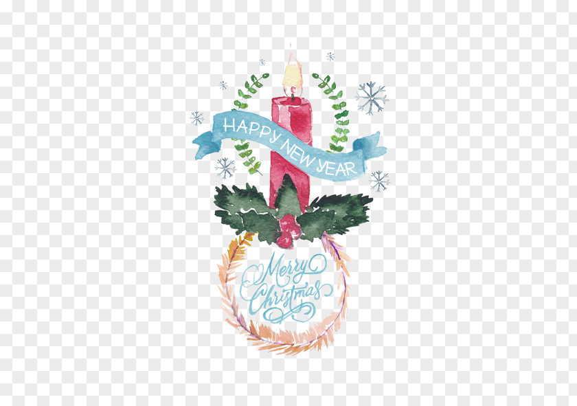 Merry Christmas Candle Ornament Icon PNG