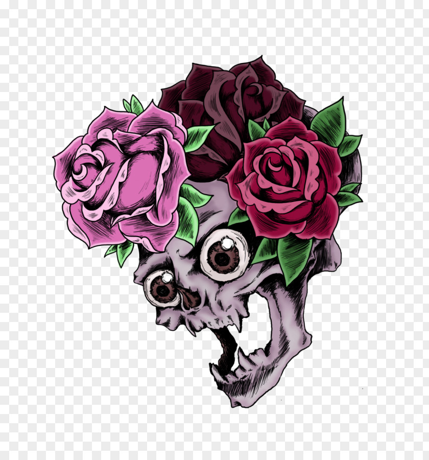 Skull Garden Roses Calavera Flower PNG