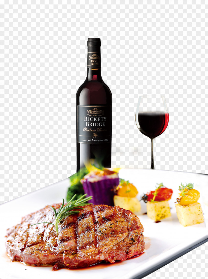 Wine Steak Poster Material Picture Beefsteak European Cuisine Chophouse Restaurant Frying PNG