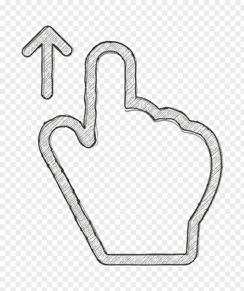 Basic Hand Gestures Lineal Icon Swipe Up PNG